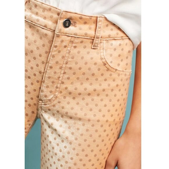 Anthropologie Pilcro Velvet High-Rise Skinny Ankle Polka Dot Pants - Picture 16 of 16